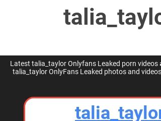 talia taylor leaked onlyfans|talia